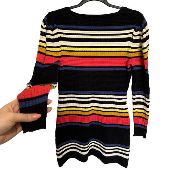 Free People Colorful Striped Gidget Knit Quilted Sweater Dress XS - Picture 6 of 9